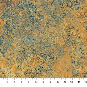 Copper, Teal, Slate Design, FABRIC, 100% Cotton, Stonehenge Gradations II, Oxidized Copper, Northcott, 26757-68, By the Yard