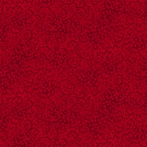 Chaussons rubis, volutes, taches, rouge ton sur ton, tissu décoratif, essentiels de base, imprimés Wilmington, 26035-333, par mètre