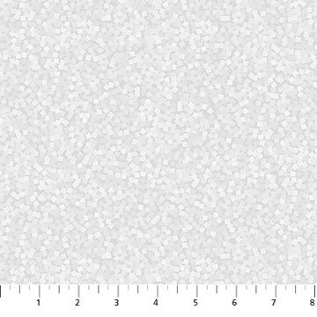 Subtle White on Gray Blender, White Confetti Squares on Light Gray