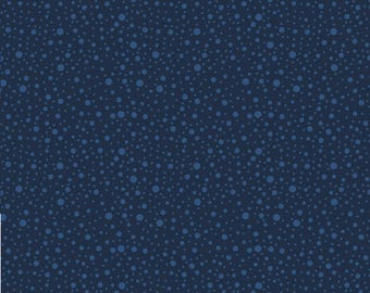 Navy on Navy, Dotty Dots, Accent Fabric, Essentials Basic, Wilmington Prints, 39090-444, By the Yard