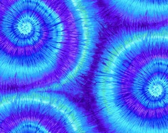 Tecido Tie-Dye, Espiral, Azul, Roxo, Tecido, Timeless Treasures, CD3759-AZUL, Por Metro