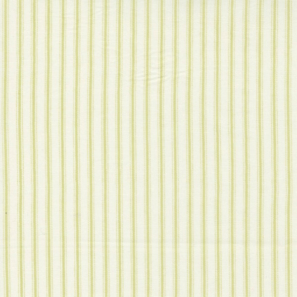 Soft, Light Green Stripe, Cream Background, Fabric, Cottage Linen Closet, Moda, 18736-13 By the Yard