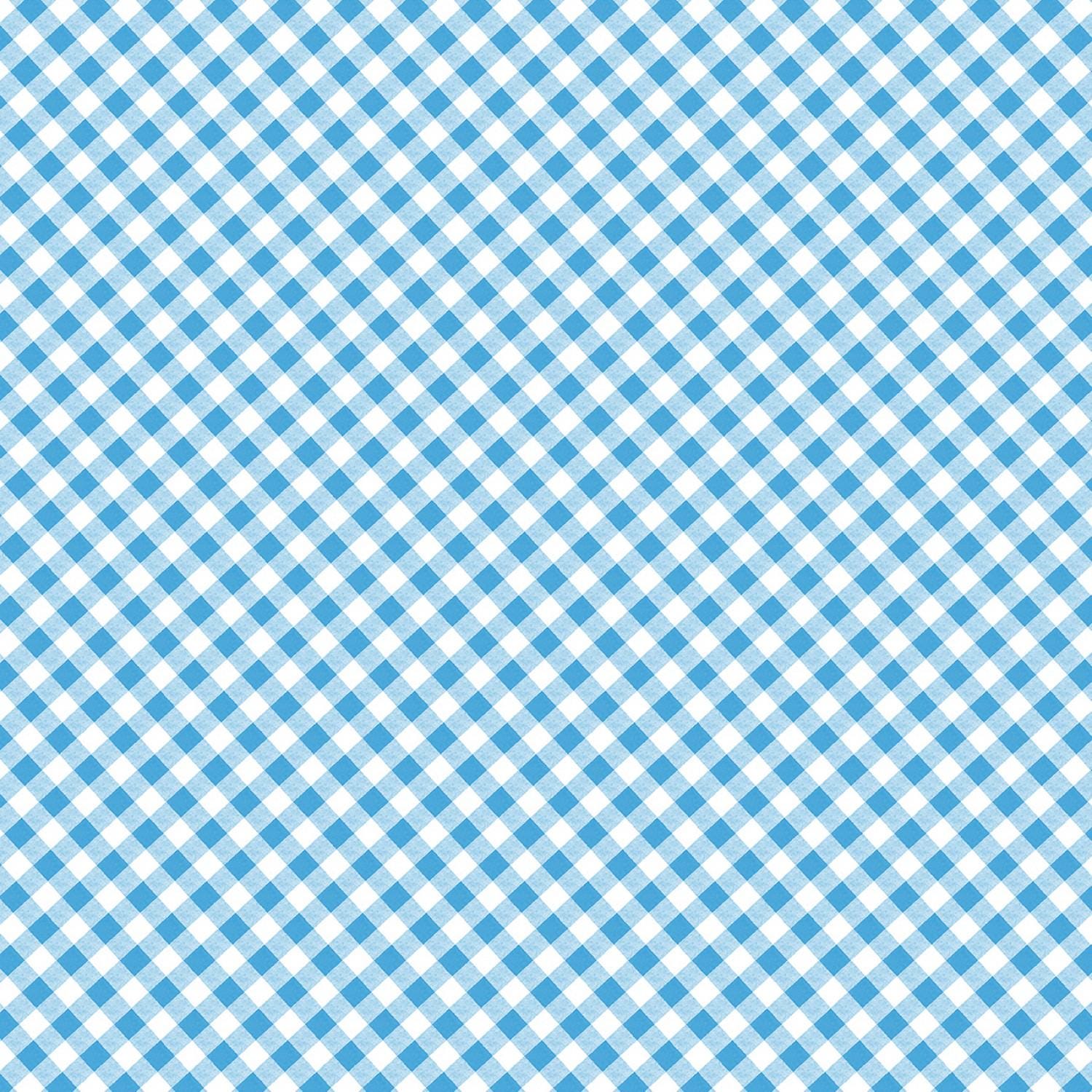 【BAON】25SS★ [BAONHAUS] Corony Gingham Check Hood Wind JP Sweet Gingham Blue, Bias Check, White Background, Fabric