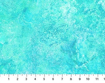 Aquablau, hellgrüner Akzent, Quarz-Design, STOFF, Stonehenge Gradations II, Peacock Light, Northcott, 26756-660, lose Ware