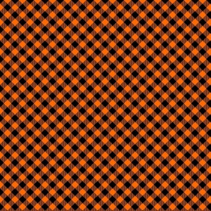 Puede incluir: Patrón de cuadros de búfalo naranja y negro. El patrón repetitivo presenta una cuadrícula de cuadrados naranjas y negros, creando un diseño de cuadros clásico. Este patrón se usa a menudo para productos con temas de otoño y Halloween.
