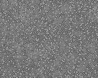 Ditsy, Very Tiny Dots, After Five, Negro, Gris, Difuminador, Tela decorativa, Tríos tonales, Northcott, 10451-96, cortado a medida