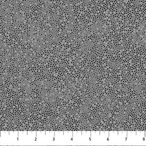 Ditsy, Very Tiny Dots, After Five, Black, Gray, Blender, Accent Fabric, Tonal Trios, Northcott, 10451-96, By the Yard