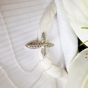 Sparkling White Topaz Cross Pendant and Chain, 925 Sterling Silver