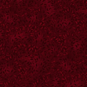 Climbing Vine, Tonal Dark Red, Accent Fabric, Essentials Basic, Wilmington Prints, 38717-339, By the Yard