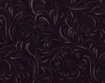 Tooled Leather-look, Black, FABRIC, 100% Cotton, Western Basics, South Western, Sara Khammash, Moda, 11216-16, By the Yard