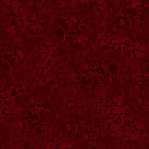 May include: A seamless pattern featuring a deep burgundy background with a textured appearance. Darker, swirling floral and vine motifs are scattered across the surface, creating a rich, ornate design. The overall effect is one of depth and elegance.