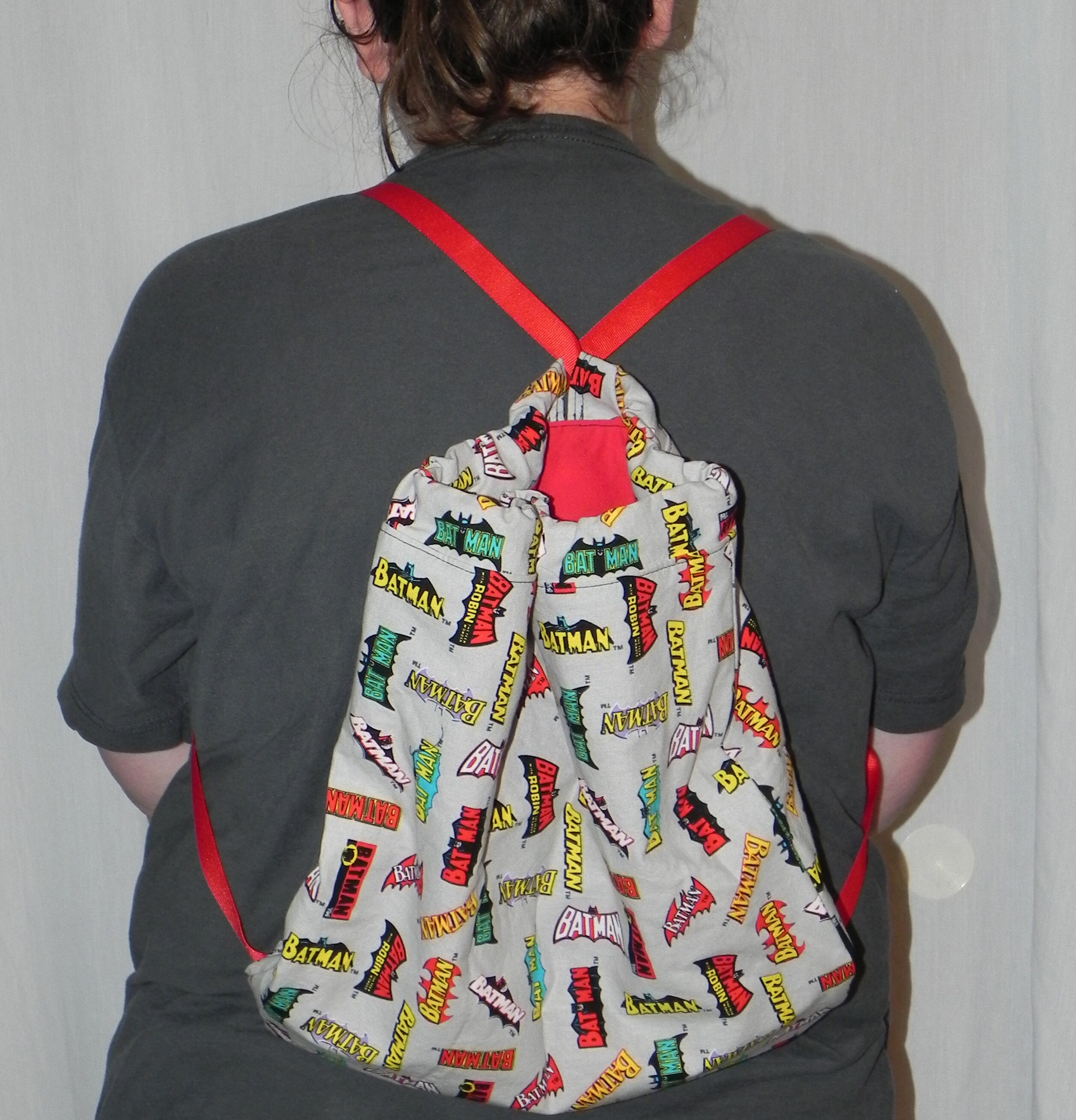 Batman Logo Drawstring Backpack - Etsy