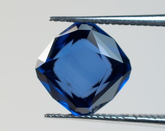 Lab Sapphire - Square cushion - Precision Cut Gemstone