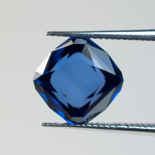 Lab Sapphire - Square cushion - Precision Cut Gemstone