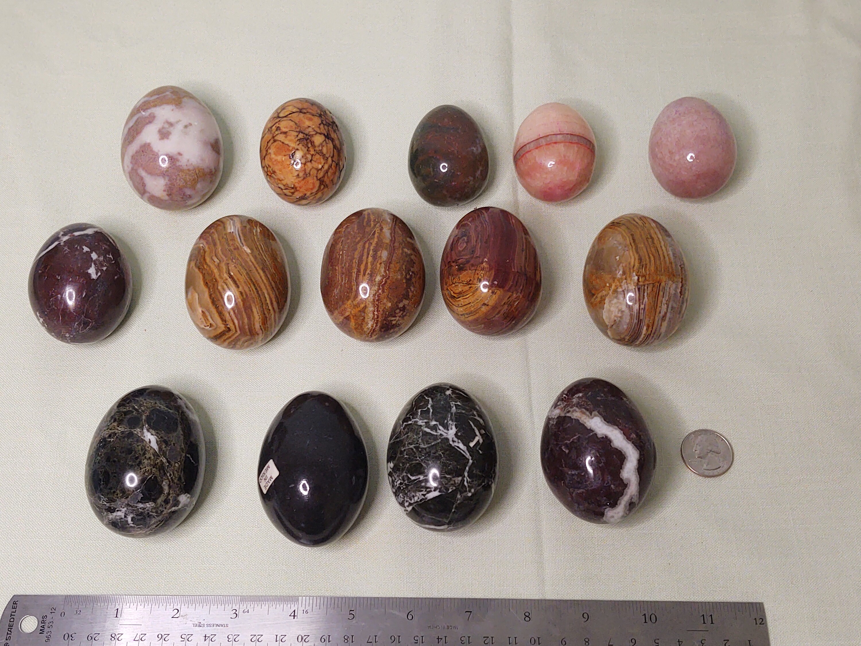 Polished Stone Eggs14 Count Various Types and Sizes Etsy