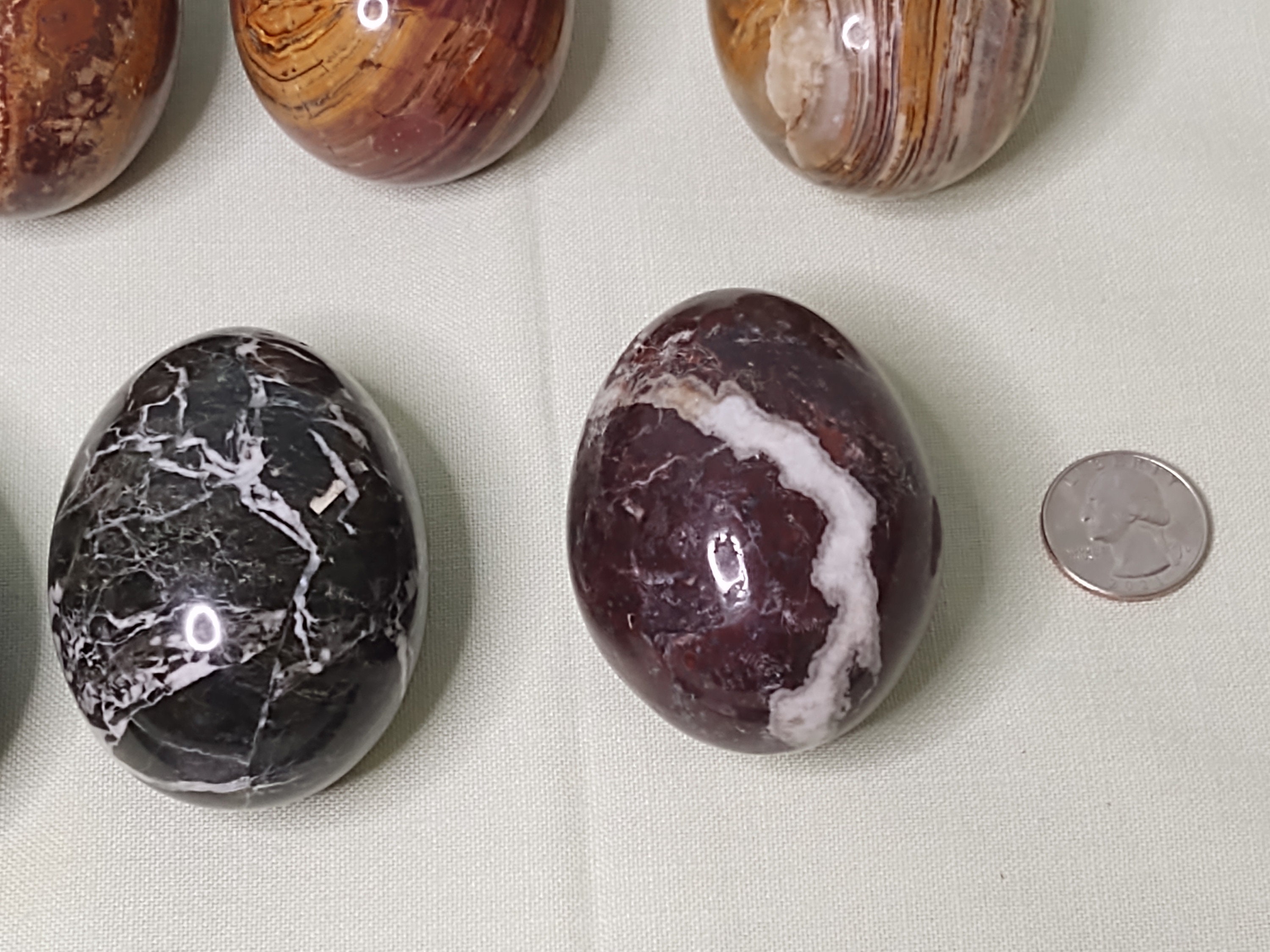 Polished Stone Eggs14 Count Various Types and Sizes Etsy
