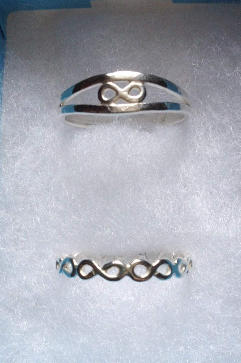 Custom order solid sterling silver infinity duo rings made to order designed /& handmade in UK