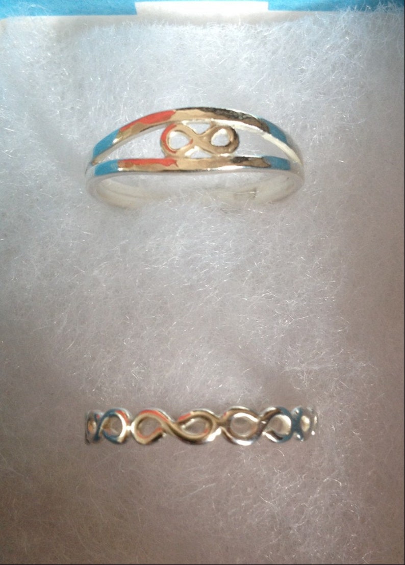 Custom order solid sterling silver infinity duo rings made to order designed /& handmade in UK