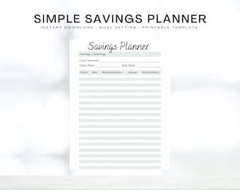 Savings Goal Planner: Printable Savings Tracker (Digital Download)