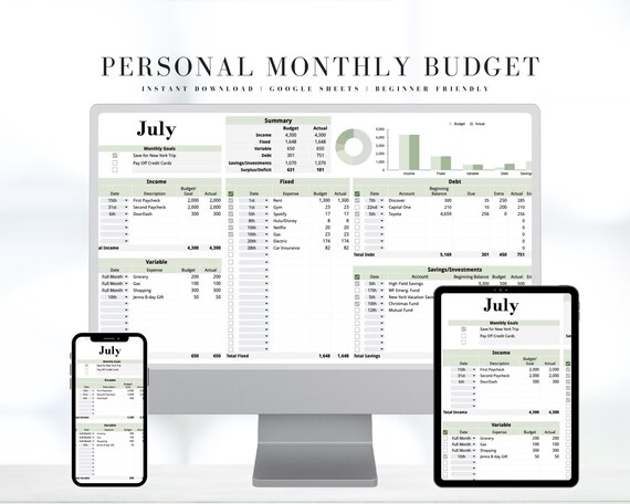 Beginner Budget Template: Easy Google Sheets Budget Planner (Digital Download