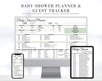 Ultimate Baby Shower Planner | Guest List Template | Google Sheets Shower Planner | Guest List Manager | Baby Shower Spreadsheet