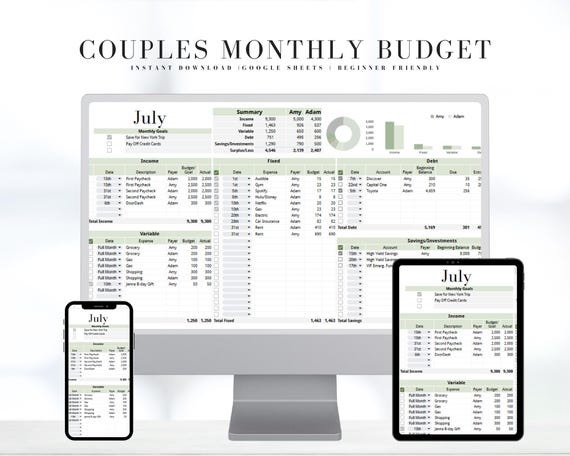 Couples Budget Spreadsheet | Easy Google Sheets Budget Planner | Beginner-Friendly Budget Template | Personal Finance Tracker