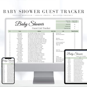 Baby Shower Guest List Tracker | Google Sheets Template (Digital Download)