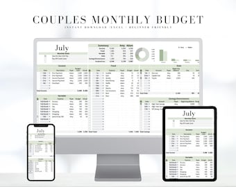Paare Budget Excel Vorlage | Einsteiger-freundlicher Finaz Tracker (Digitaler Download)