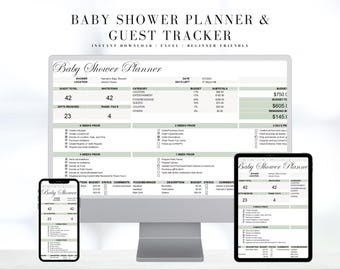 Ultimate Baby Shower Planner | Guest List Template | EXCEL Shower Planner | Guest List Manager | Baby Shower Spreadsheet