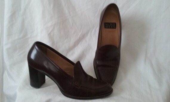 nine west heeled loafers