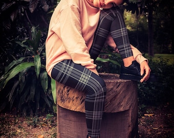 Black Plaid - Gothic Leggings