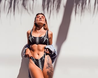 Demon Wings - Bikini met hoge taille