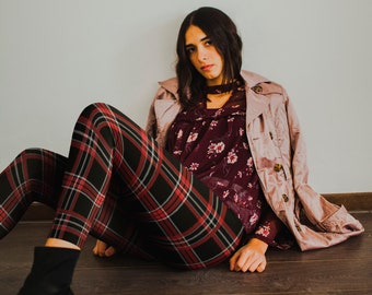 Gothic Plaid - hoog getailleerde legging