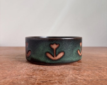 Small Forest Green Tulip Bowl | Handmade Ceramic Pottery