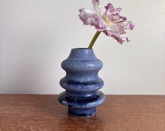 Blue Tiered Bud Vase | Handmade Pottery