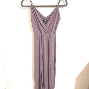 Purple Midi Dress: Soft Stretchy Fabric, Adjustable Straps - Size XS