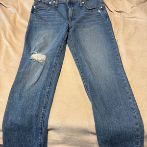 Madewell Distressed Denim Jeans: Mid-Rise Vintage Wash (UK Size 31)