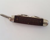 Vintage early 1970 39 s Boy Scouts style knife without medallion, Made by Ulster USA multi tool scout knife, Kingston type bail.