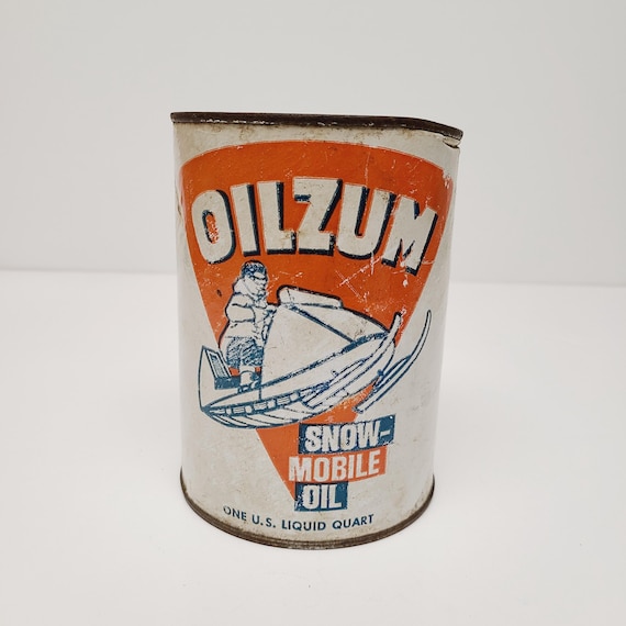 Oilzum HD #4 缶 1ポンドヴィンテージオイル缶 Vintage Oilzum Snowmobile Oil Can: Full Quart, Faded Graphics - Etsy