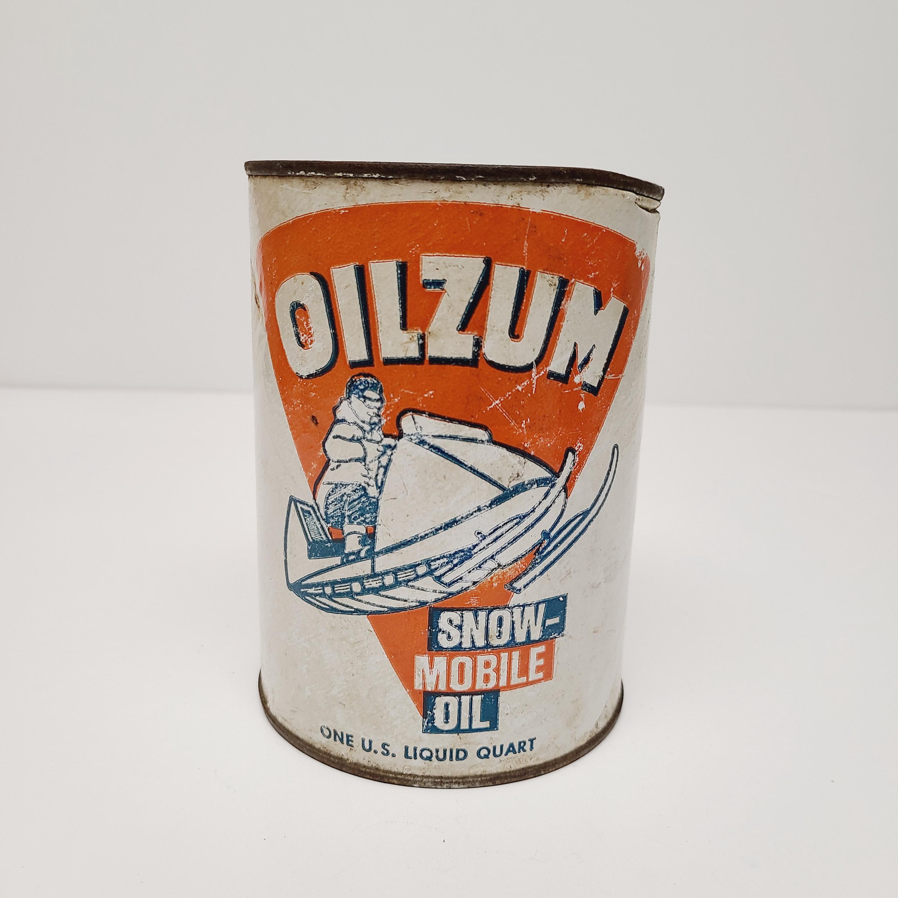 ヴィンテージ　オイルドラム缶　yanase NEW SUPER Vintage Oilzum Snowmobile Oil Can: Full Quart, Faded Graphics - Etsy