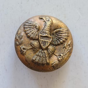 Antique U.S. Army uniform button,circa 1890&#39;s Indian Wars era, loop back C. Kenyon Co. New York, dented 13/16