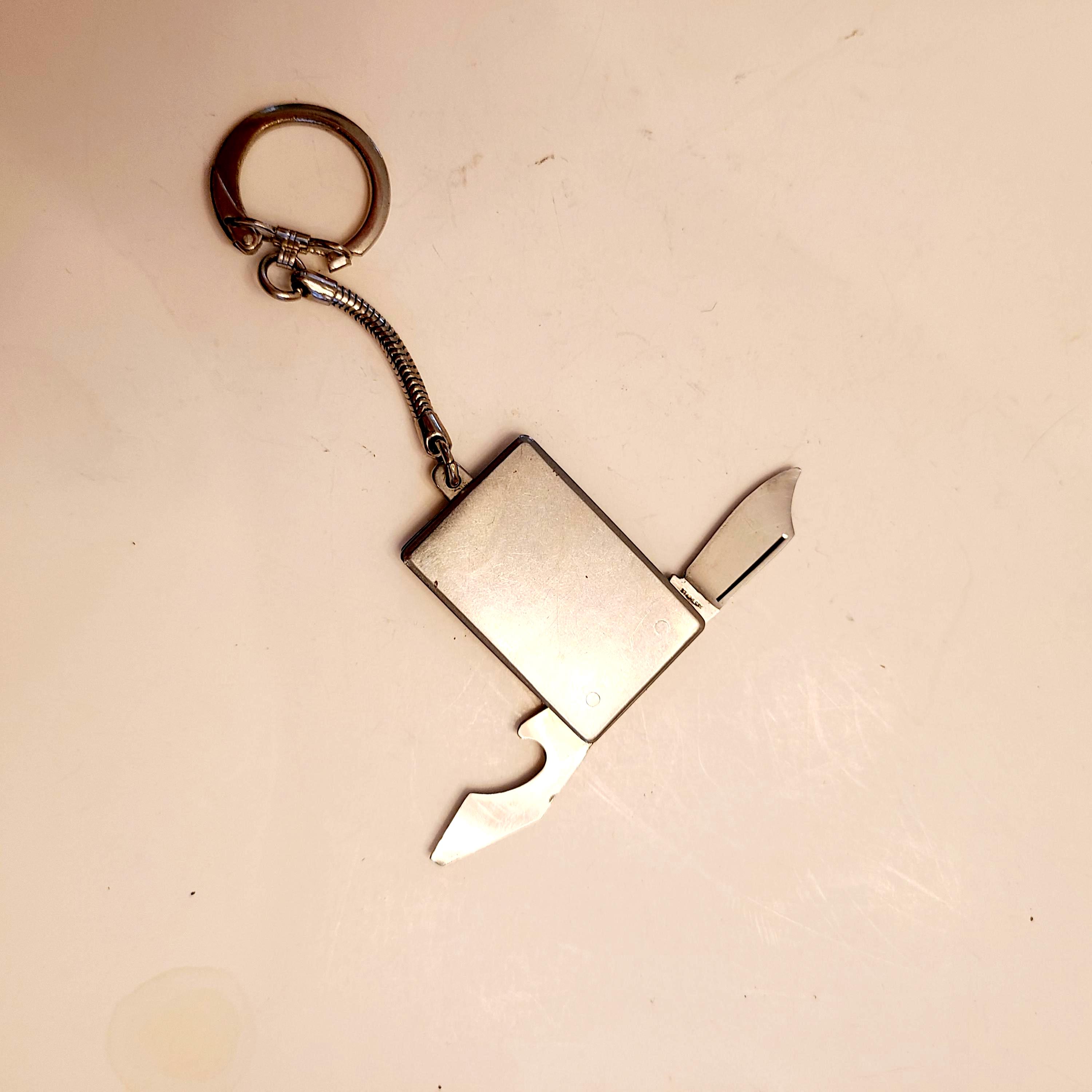 Vintage Circa 1960's Worn Adertising Stainless Steel Keychain Knife ...