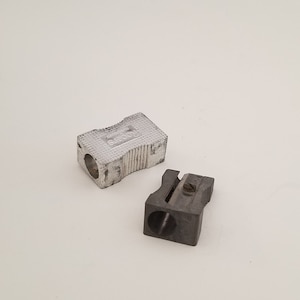 Vintage Mid Century pencils sharpeners, magnesium and aluminum. Rogers, West Germany and Helix &quot;Foreign&quot;