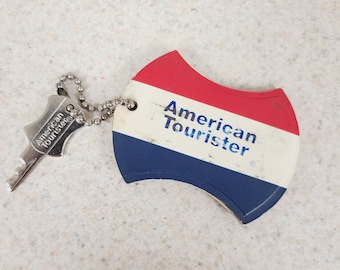 Vintage American Tourister Luggage Tag with Matching Key