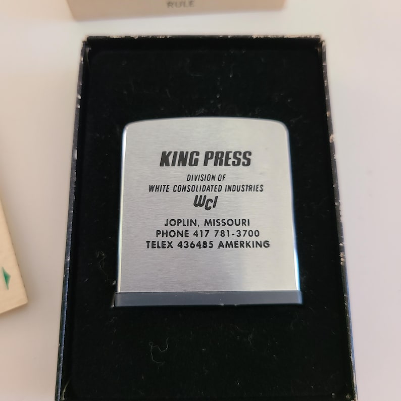 Vintage Circa 1980's Zippo Advertising Tape Measure, Marked King Press