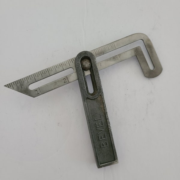 Vintage circa 1930's-1950's Twix "Bevel" sliding "L" bevel tool to find/make an angle. Nice cleaned condition