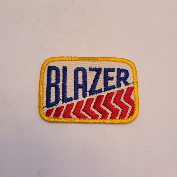 Vintage circa late 1970's "Blazer" embroidered patch salvaged from a snapback trucker hat