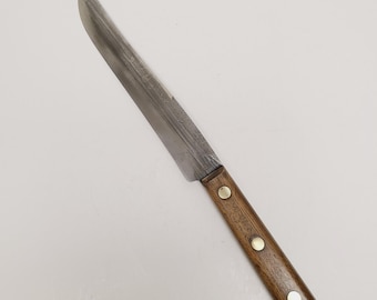 Vintage Forgecraft style Butcher Knife: 1940s-50s Carbon Steel Blade cleaned and edged