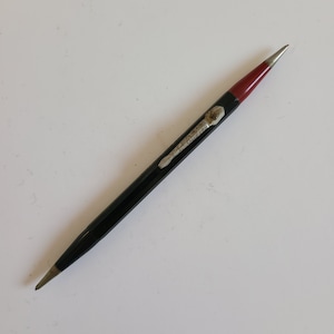 Vintage circa 1960's Autopoint "double duty" no advertising mechanical pencil drafting tool, architect pencil, red side, black side.