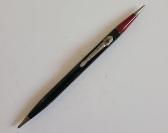 Vintage circa 1960's Autopoint "double duty" no advertising mechanical pencil drafting tool, architect pencil, red side, black side.